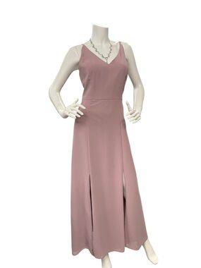 Social Bridesmaids Dusty Rose V-Neck Maxi Dress Size L